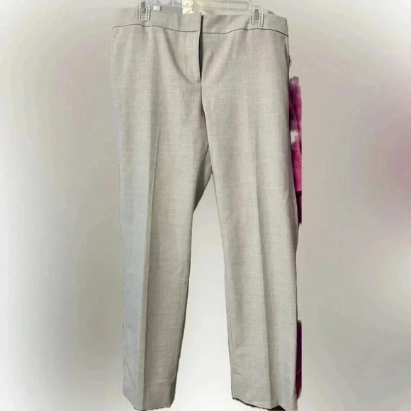 Ann Taylor Women Straight Leg Pants Devin Fit Slash Pockets Beige Size 10 - Picture 1 of 5